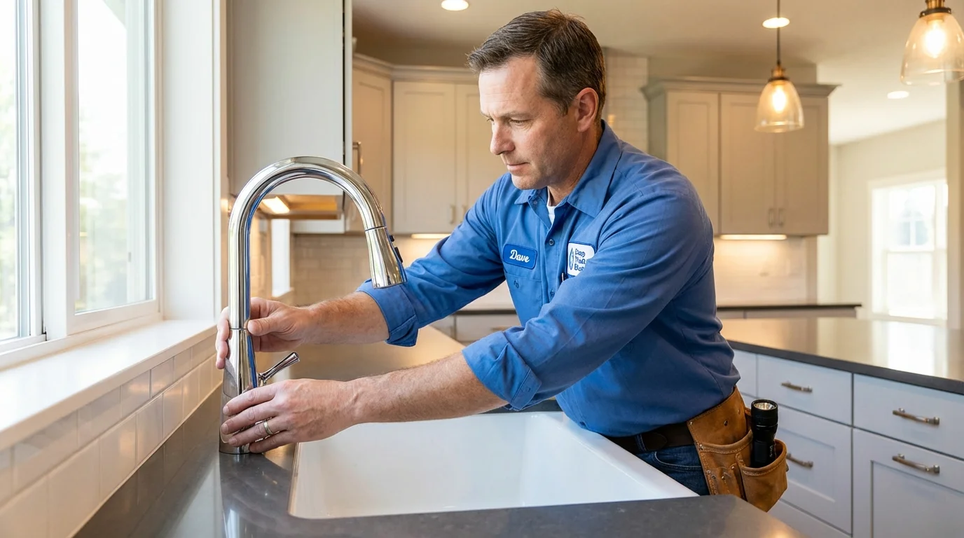 Kitchen faucet installation by Johns Plumbing LLC in Okemah