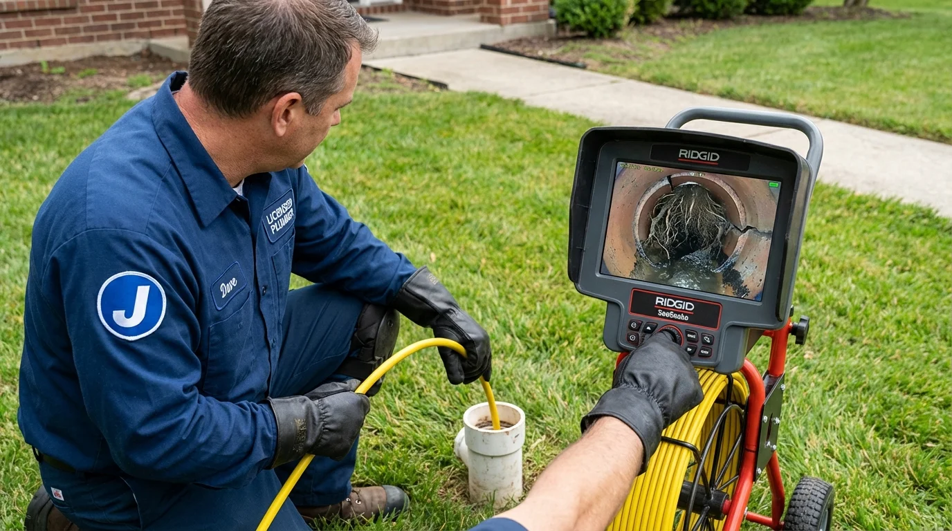 Sewer camera inspection being performed by Johns Plumbing LLC in Okemah